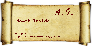 Adamek Izolda névjegykártya